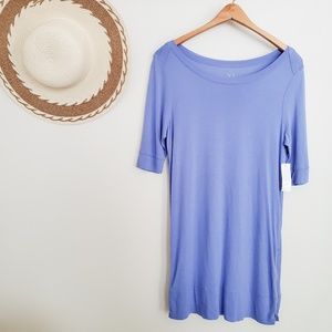 NWT NY & Co Periwinkle Blue Side Zip Tunic Shirt